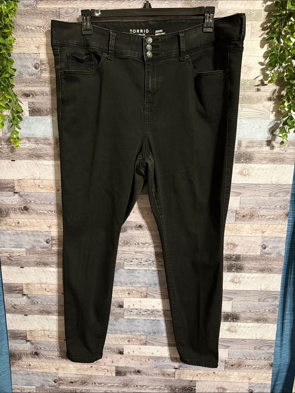torrid Black High-Rise Skinny Jeans with Triple Button